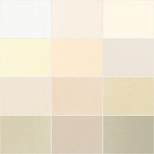 Studio RK Kona Cotton Solids Not Quite White 12 Fat Quarter Bundle Robert Kaufman Fabrics FQ-909-12