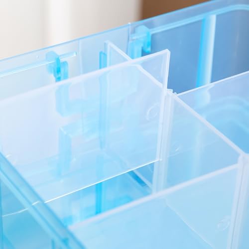 Gagee 7-Tier Craft Organizers and Storage,Bead Organizer Box with 70 Adjustable Compartments,Stackable Storage Containers for Arts and Crafts, Toy, Threads,Fuse Beads, Washi Tapes,Blue - color: Blue, size: 7