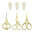 3 PCS Small Sharp Embroidery Scissors, Gold Stork Needlepoint Thread Snips with Cover, Yarn Scissors for Crocheting & Sewing