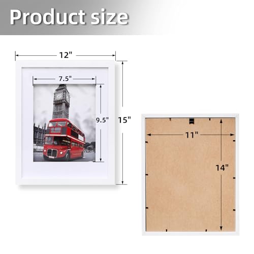 Muzilife 11x14 Shadow Box 3D Picture Frame with Mat, Wood, 1 Pack, White - color: 1pcs 11x14-white