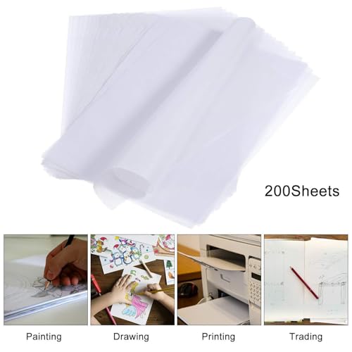 Outus 200 Sheets Tracing Paper 8.5 X 11 Inches Translucent White - size: 8.5 x 11 inches