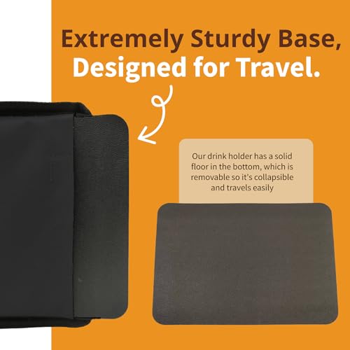 Drink Carrier with Handle – Durable No-Spill Insulated (4 Cup, Black) - color: Jet-Black, size: 4 cup