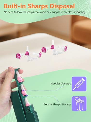 Leng Ke Insulin Cooler Travel Case - Insulin Pens Holder Compatible with Ozempic Pen Fridge Travel Case, Diabetic Pen Storage for Insulin Pens & Needles,Compact & Leak-Proof (Dark Green) - color: Dark Green