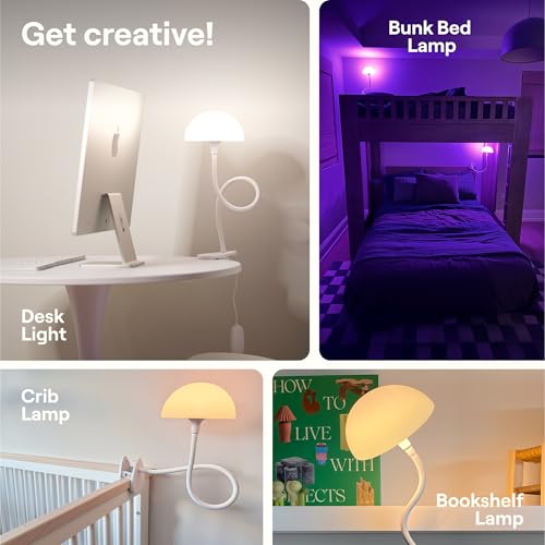 Shroommate Dorm Room Essential Clip On Bed Light for Dorm Room - Black - color: Black