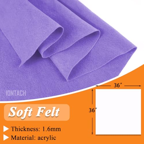 IONTACH 36" X 36" Lavender Soft Felt Fabric 1.6mm Thick - color: Lavender, size: Soft - 36" X 36"