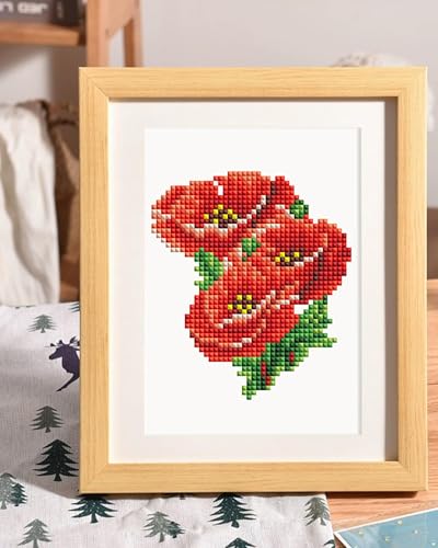 PeakLuv Small Diamond Art Kits Flowers Mini Diamond Painting Kit for Adults - color: Flowers 2