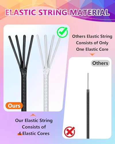 FIVEIZERO 2 Rolls 1.5mm Black Elastic Bracelet String, 330 Ft - size: 1.5MM, style: Black