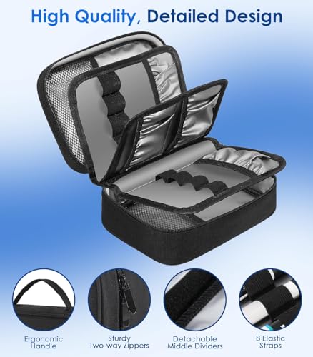 Glucoracy Insulin Cooler Travel Case,4×160g Ice Packs,Longer Cooling Effect - color: Black, size: Large