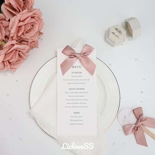 Self Adhesive Dusty Rose Satin Ribbon Bows for Crafts 3", 50 Pack - color: Dusty Rose