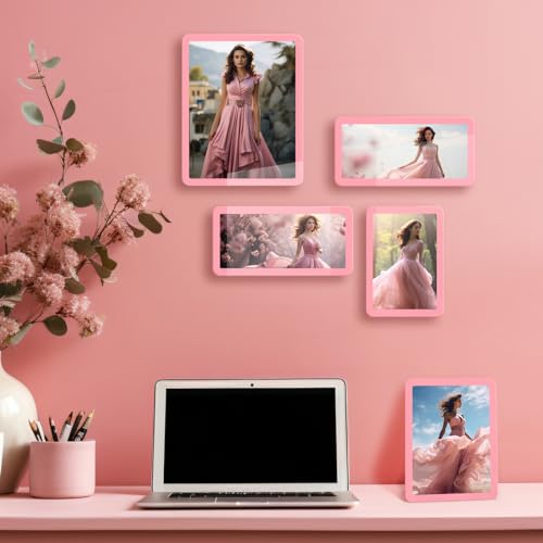 Bluesun 4×6 Pink Picture Frame, Vertical & Horizontal Wall & Tabletop - color: Pink, size: 4x6 （1 Pcs）