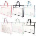 6 Pack A3 Project Bag for Quilting Craft Storage for Quilters, Clear Mesh Sewing Bag with Zipper Handles & Pockets, Tote Needlepoint Bags for Quilting Knitting Stitching Artworks Embroidery