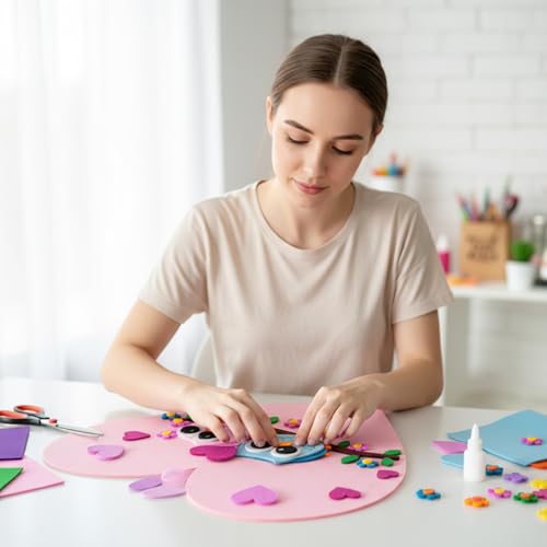 8"X12" Felt Sheets for Crafts, 18 PCS Pink Fabric Felts Pad Stiff Sewing Craft Felt Paper Non-Woven Thin Felts Fabric Sheets for DIY Art Crafts Sewing Patchwork Projects Making - color: Pink