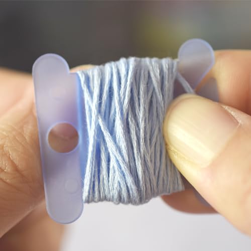 PATIKIL Plastic Floss Bobbins, 100 Pack Thread Cards Cross Cotton for Craft DIY Sewing Storage Case Embroidery, Pure Blue - color: Pure Blue