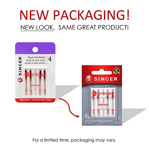 SINGER Regular Point Sewing Machine Needle, 5 Count, Sizes 80/12, 90/14, 100/16 - style: 80/11, 90/14, 100/16