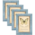 XUANLUO 5x7 Picture Frames Set of 4,Rustic Retro Photo Frame(Blue) - color: Blue-4pcs, size: 5 x 7 inch
