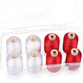 New brothread 8 Spools Embroidery Machine Thread with Box -4xWhite+4xRed - color: White+Red