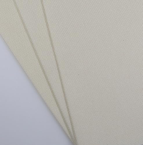 KCS 3 pc of 12" x 18"(30cmx45cm) Counted Cotton Aida Cloth Cross Stitch Fabric (Cream,16CT) - color: Cream, size: 16CT