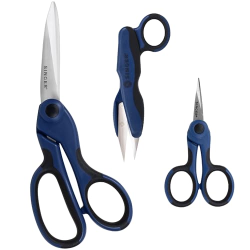 SINGER ProSeries™ Sewing Scissors Bundle, Fabric, Detail & Snips, 3 Count - color: Navy