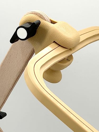 Nurge Adjustable Embroidery Table Stand and Embroidery Hoop Small-Medium , Cross Stitch Hoop Stand, Embroidery Hoop Holder. Hand Polished Natural Wood (Stand + No:2-3)