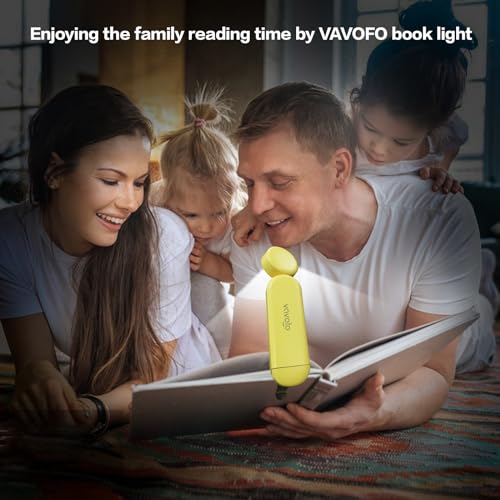 VAVOFO USB Rechargeable Book Light, Bookmark Clip on LED Reading Light - color: Yellow
