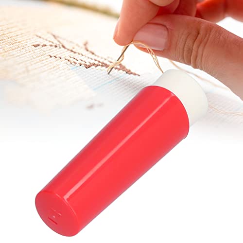 Sewing Needles Case, Plastic Red Lipstick Shape Decorative Storage Organizer, Rotating Magnetic Needle Holder Container for Sewing Needles
