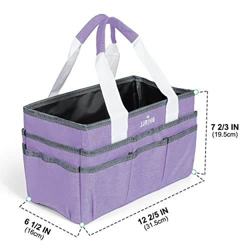 JJRING Craft Organizer Tote Bag Art Storage Caddy Lilac - color: Lilac, size: Small