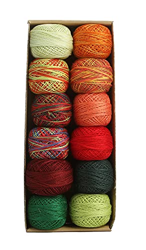 Valdani Pearl Cotton Sz 12 | Accents 1 Joy to the World | 12 Balls 109 Yds - color: Accents 1 - Joy to the World S12, size: 12