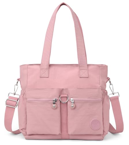 Tote Bag for Women Nylon Purse and Handbags Tote Purse Crossbody Bag Messenger Bag - color: Pink