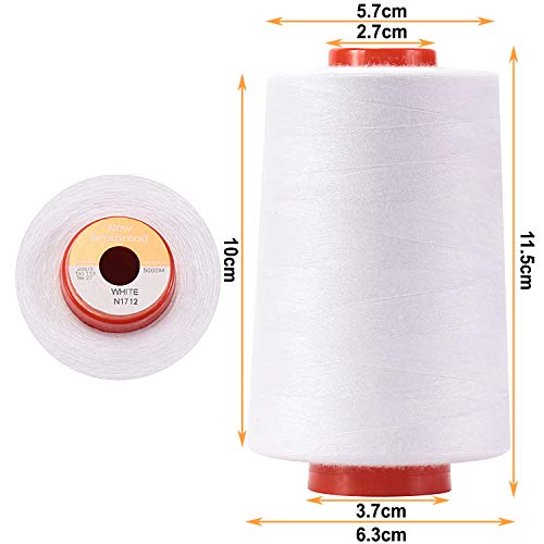 New brothread 2 Large Cones All Purpose Polyester Thread -1White 1Black - color: 1White+1Black