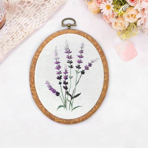 Faylapa 5Pcs 3.9 inch to 7.4 inch Embroidery Hoop Round Oval Cross Stitch - size: 5pcs Round+Oval