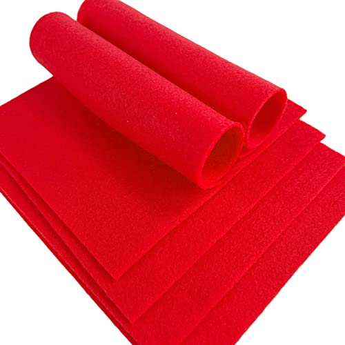 Jtnohx Soft Felt Fabric Flexible Craft Felt Sheets Bright Red 6" 20Pcs - color: Bright Red