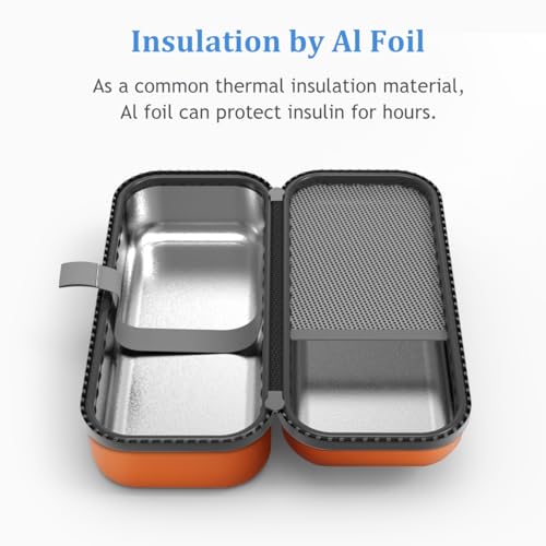 SHBC Premium Insulin Pen Cooler Travel Case, Medication Insulation Solution with 2 TSA Approved Replaceable Ice Bricks, Diabetes Storage Gifts for Men Women for Holidays, Birthdays. - color: Orange