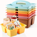 6 Pack Plastic Classroom Organizer Caddy with Handle, Boho - color: Boho