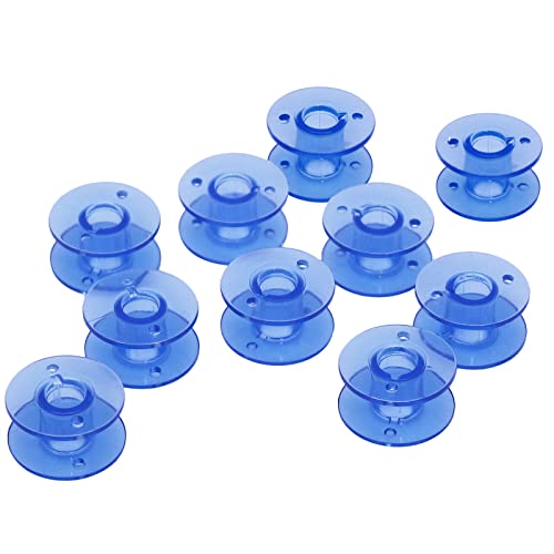YEQIN 10 pcs Blue Class 15 (A Size) Plastic Bobbins #X52800150 for Brother Babylock Singer Juki Sewing Machines - color: Blue