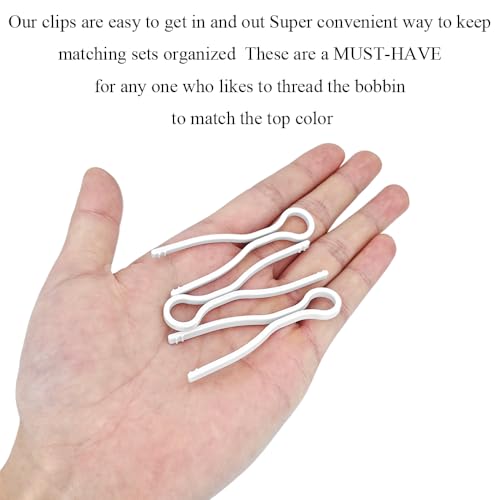 50 PCS Sewing Bobbin Thread Holders,Sewing Thread and Bobbin Organizer Holder Accessories and Supplies for Craft Embroidery Plastic Spool Clamps Spools Organizers, White, LXLVOUEG - color: White-50PCS