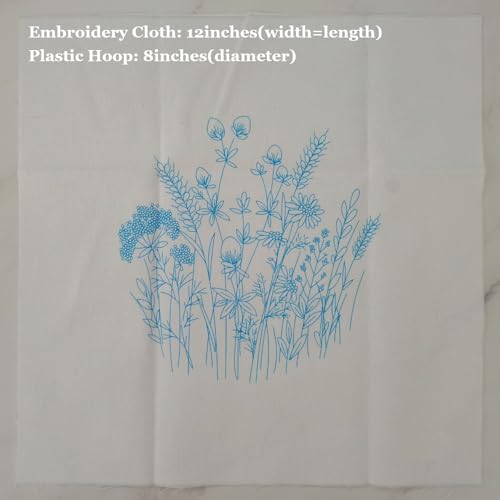 Esffaci Embroidery Starter Kit for Adult Beginner with Flowers Pattern Hand Embroidery Set with Cloth Hoop Needle Threader Floss and Instruction - color: Flower