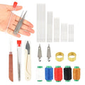 Sinbana 37pcs Big Eye Steel Needle Set, Portable Hand Sewing Needles with Small Scissors 5 Thread 2 Needle Threader 2 Thimble & Thread Ripper Tools for Beginners & Craft Lovers