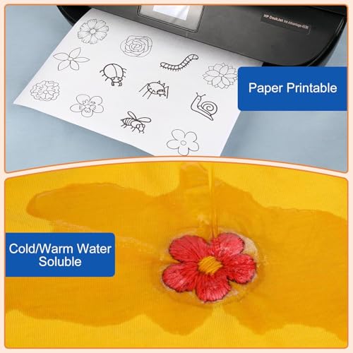 FURWEY Water Soluble Stabilizer for Embroidery,36PCS 8.5x11,Self Adhesive - size: 36P