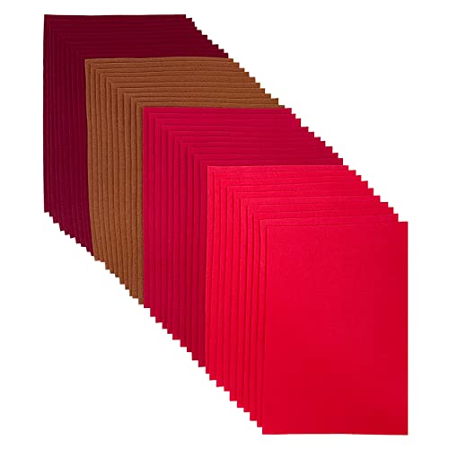 Jtnohx Soft Felt Sheets Felt Fabric for Crafts 4 Colors 40Pcs Red Series - color: Red Series