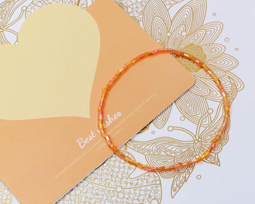 Glass Bugle Tube Mini Seed Beads 1400Pcs/30g 2 * 3mm Small Craft Loose Spacer Beads for DIY Bracelets Necklace Earring Jewelry Making (Orange) - color: Orange