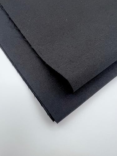 EOVEA - Cotton Polyester Fabric by The Yard – 60" Wide Broadcloth Fabric, Soft, Lightweight & Breathable Material for Lining, Curtains, Bedding, Skirts, Sewing Projects (Black, 1 Yard) - color: Black, size: 1 Yard