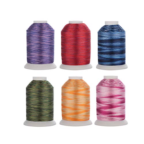 Simthreads 12 Variegated Colors Embroidery Machine Thread 1100 Yards Each for Janome Brother Pfaff Babylock Singer Bernina Husqvaran and Most Sewing Embroidery Machines - color: 12Va-3