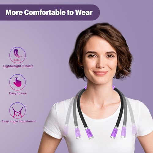 Vekkia Rechargeable LED Neck Book Light for Reading in Bed - color: Purple