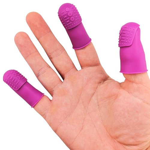 Comfortable Soft Flexible Thimbles | THIK-Grip Thimble | Small (3) - Medium (3) - Large (3) | Magnetic Sewing Needle Holding Wristband (1) - color: Thik-grip Thimbles - Wristband, size: All Sizes Included