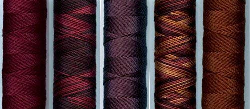 Sue Spargo Eleganza #5 Perle, Five 40yd Spools of Polished Cotton Thread for Embroidery Bundle (G - Muddy Boots)