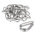 uxcell 50Pcs M2 Stainless Steel Thimble for 5/64" Dia Wire Rope, Wire Rope Cable Thimbles Rigging for Marine, Sunshade Sail, Fence - size: M2