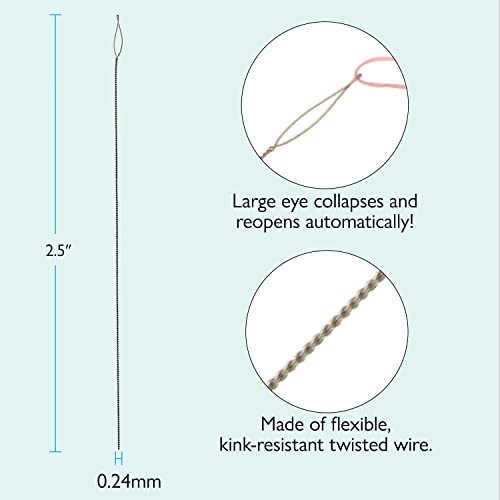 The Beadsmith Basic Elements Collapsible Eye Needles – 2.5 Inch Long – Flexible Twisted Wire – Large Eye, Easy to Thread – 4 Extra Fine Needles - size: Extra Fine - 2.5" Long - 4 Needles