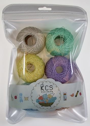 KCS Mercerized Pearl Cotton Thread Size 8 Crochet Needlework Embroidery Threads Ball (6, 10) - color: 10