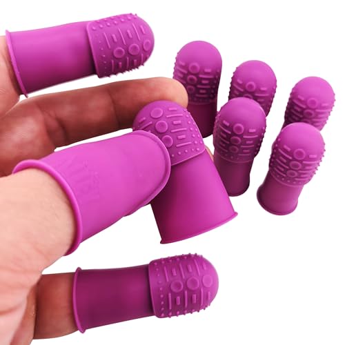 Comfortable Soft Flexible Thimbles | THIK-Grip Thimble | Small (3) - Medium (3) - Large (3) | Magnetic Sewing Needle Holding Wristband (1) - color: Thik-grip Thimbles - Wristband, size: All Sizes Included