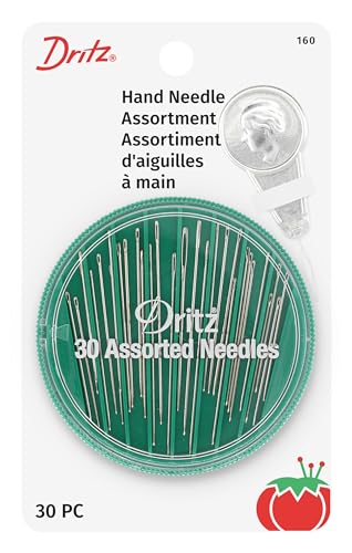 Dritz 160 Hand Needle Compact & Needle Threader, Assorted Sizes & Styles (30-Count) - size: Assorted Sizes, style: Hand Needle Compact & Needle Threader